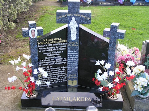 pearl cross headstone
